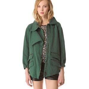 Kelly Wearstler Ornamented Linen Green Jacket